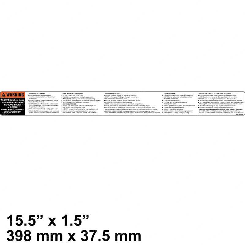 DECAL - OPERATOR YT2073197 yt2073197 product image