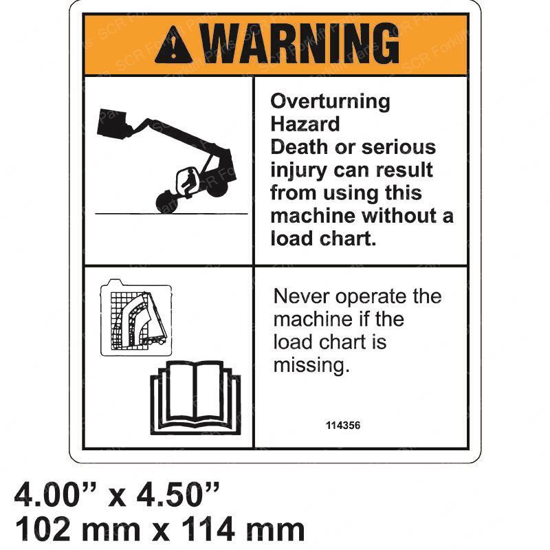DECAL WARNING NO LOAD CHART GN114356 gn114356 product image