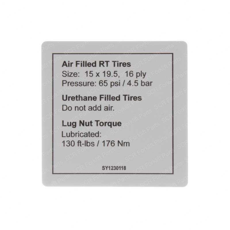 DECAL - TIRE PRESSURE SY1230118 sy1230118 product image