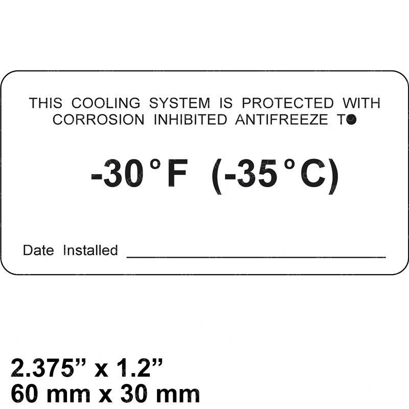LABEL - ANTI-FREEZE SY103908 sy103908 product image