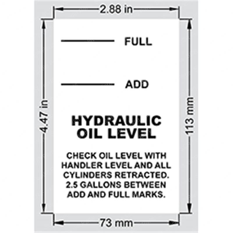 DECAL - HYD OIL LEVEL SY1230727 sy1230727 product image