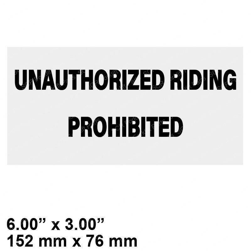 DECAL - UNAUTH RIDING PROHIBIT SY1238780 sy1238780 product image