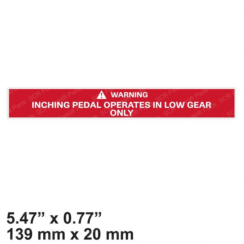 DECAL - WARNING INCHING PEDAL CT0375132 ct0375132 product image