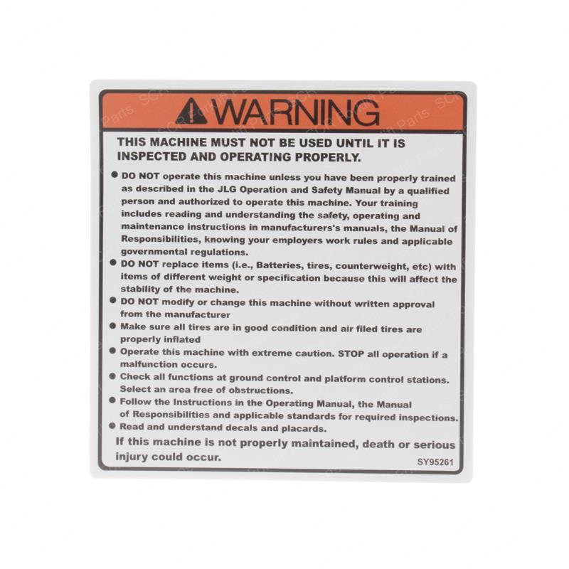DECAL - INSPECTION 1350SJP JL1705336 jl1705336 product image