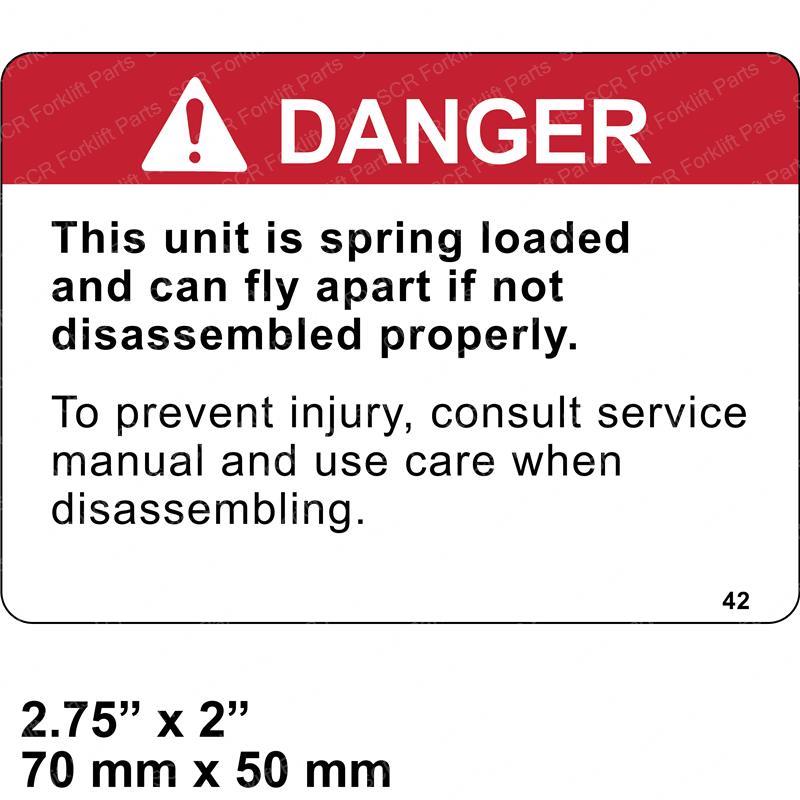 DECAL - DANGER SPRING LOADED SY1243503 sy1243503 product image