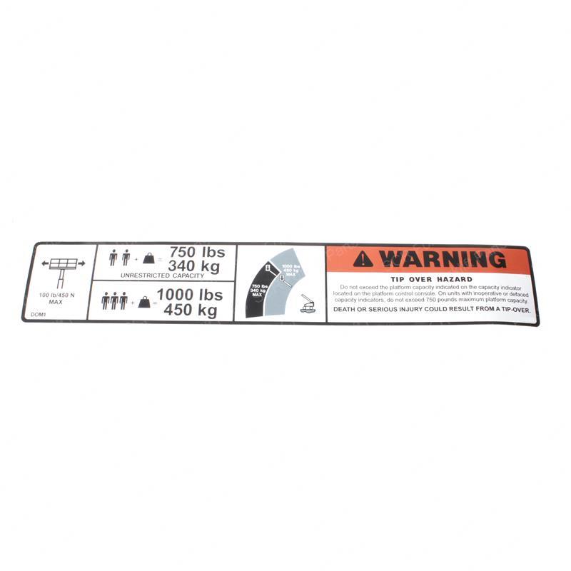 DECAL 750 LBS UNRST CAPACITY JL1704488 jl1704488 product image