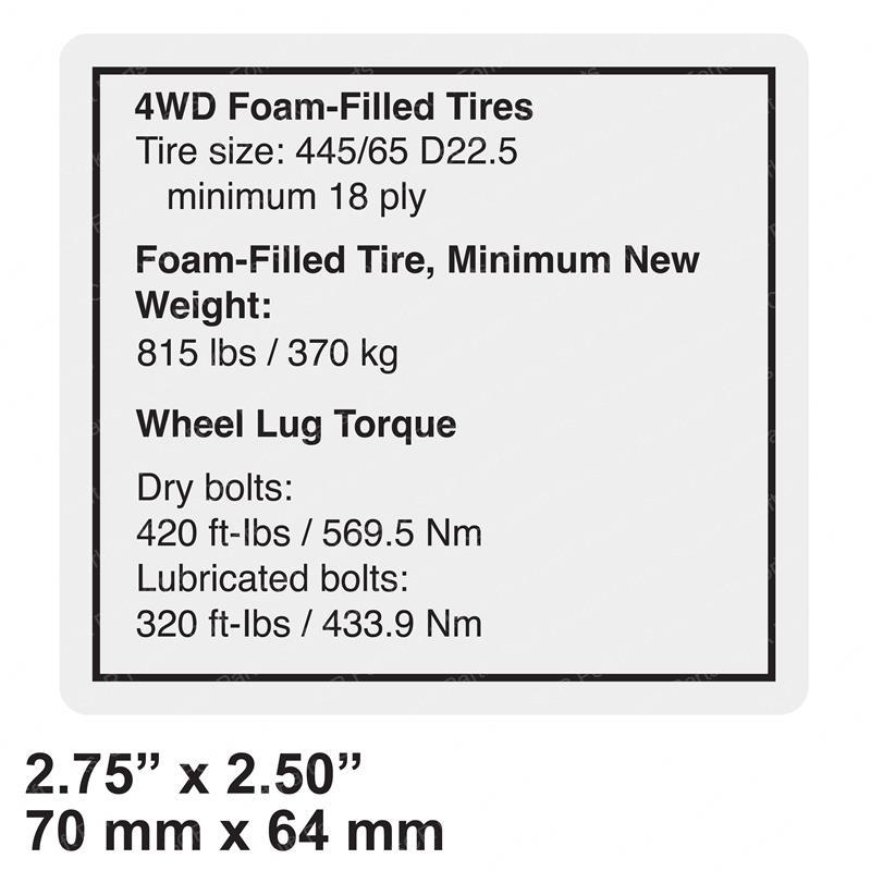 DECAL - NOTICE TIRE SPECS GN65273 gn65273 product image