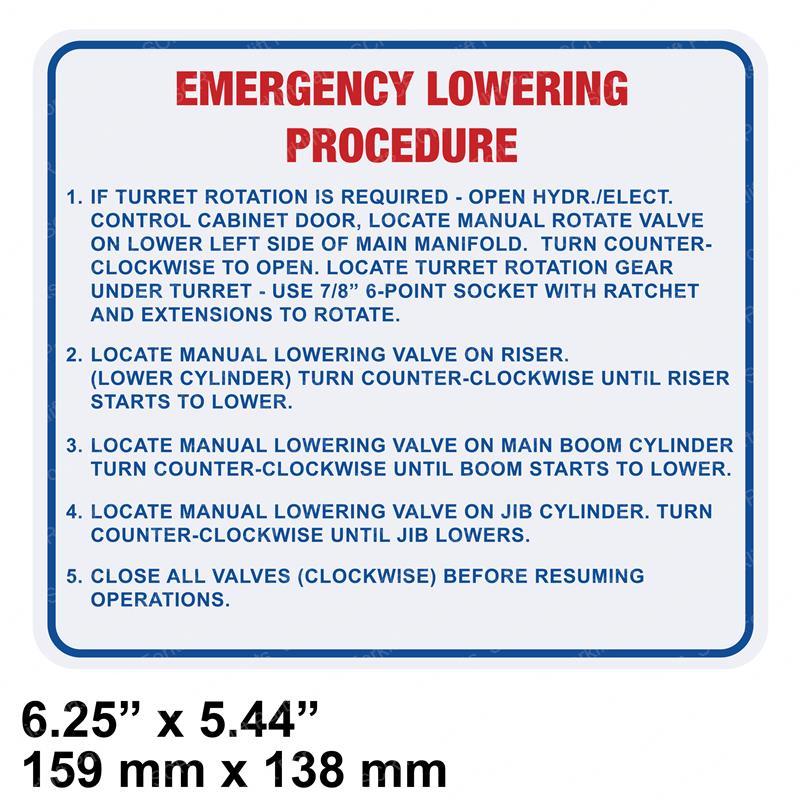 LABEL MANUAL LOWERING GNSJ700096GT gnsj700096gt product image