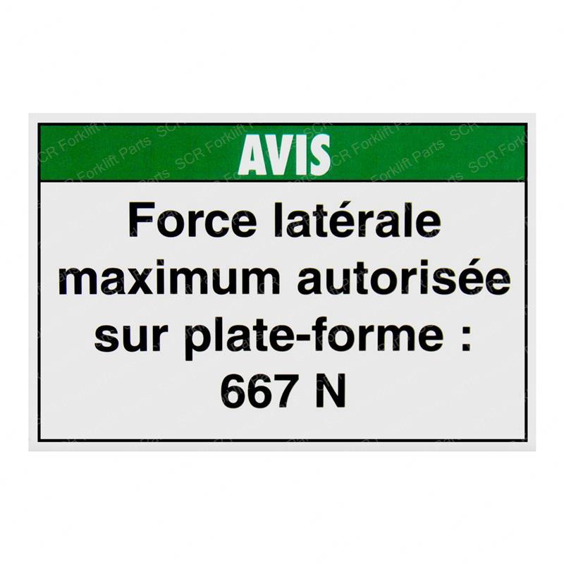 DECAL NOTICE MAX SIDE FORCE150 GN37051FR gn37051fr product image