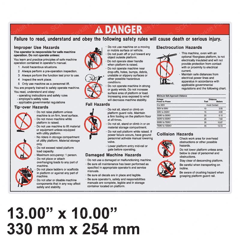 DECAL DANGER GEN SAFE CWP GN37162GT gn37162gt product image