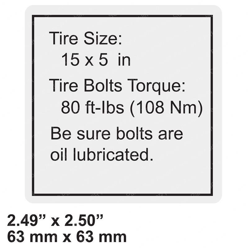 DECAL - TIRE SPECS GN1292747 gn1292747 product image