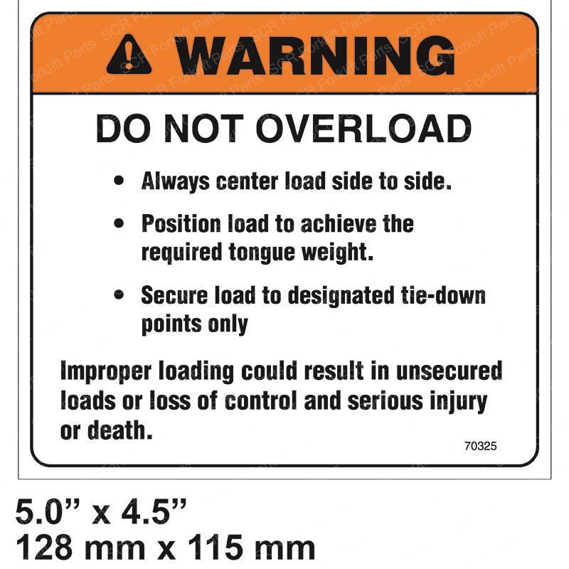 DECAL-DO NOT OVERLOAD JL70325 jl70325 product image