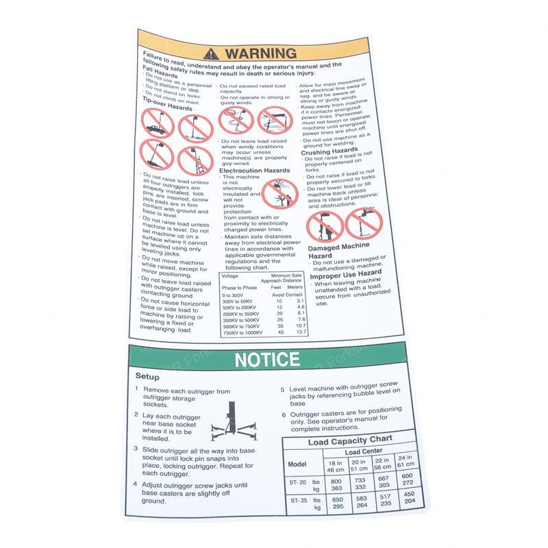 DECAL OPERATING INSTRUCT. ST2 GN32929 gn32929 product image