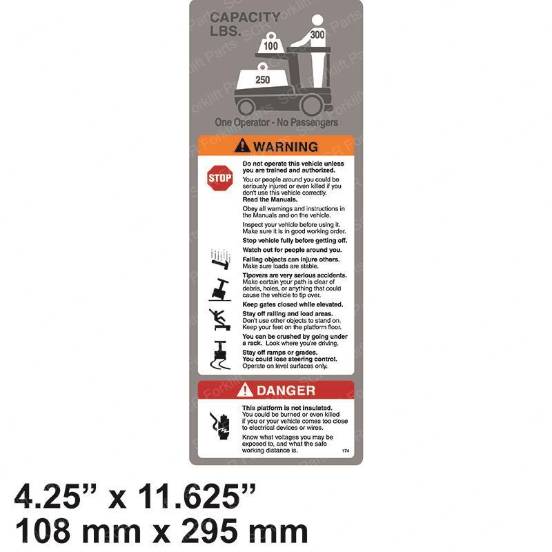 WARNING/ CAPACITY LABEL CR69174 cr69174 product image