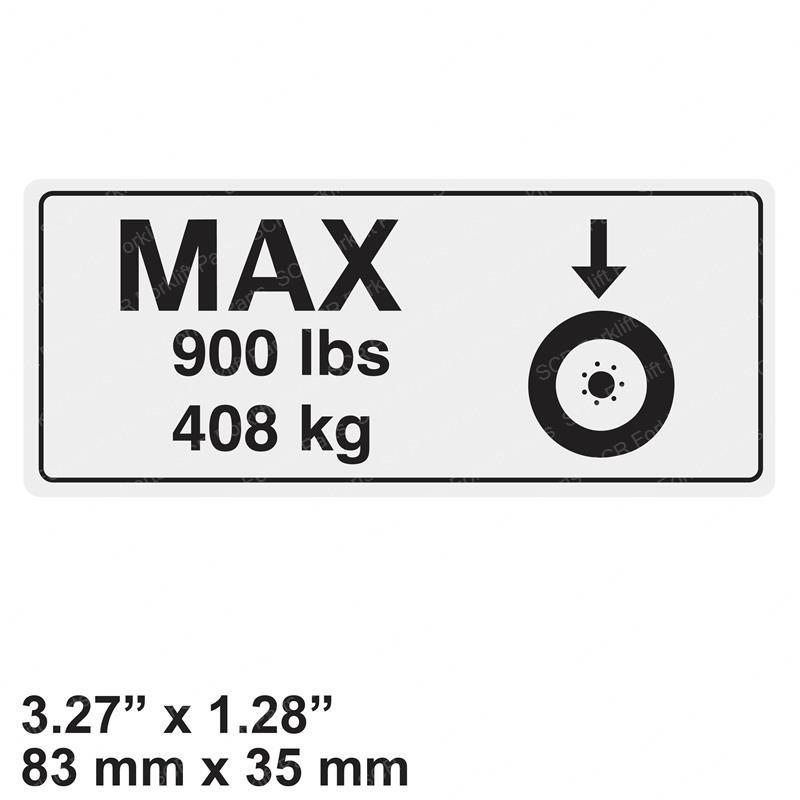 DECAL - MAX TIRE LOAD 900 LBS JL1001247660 jl1001247660 product image