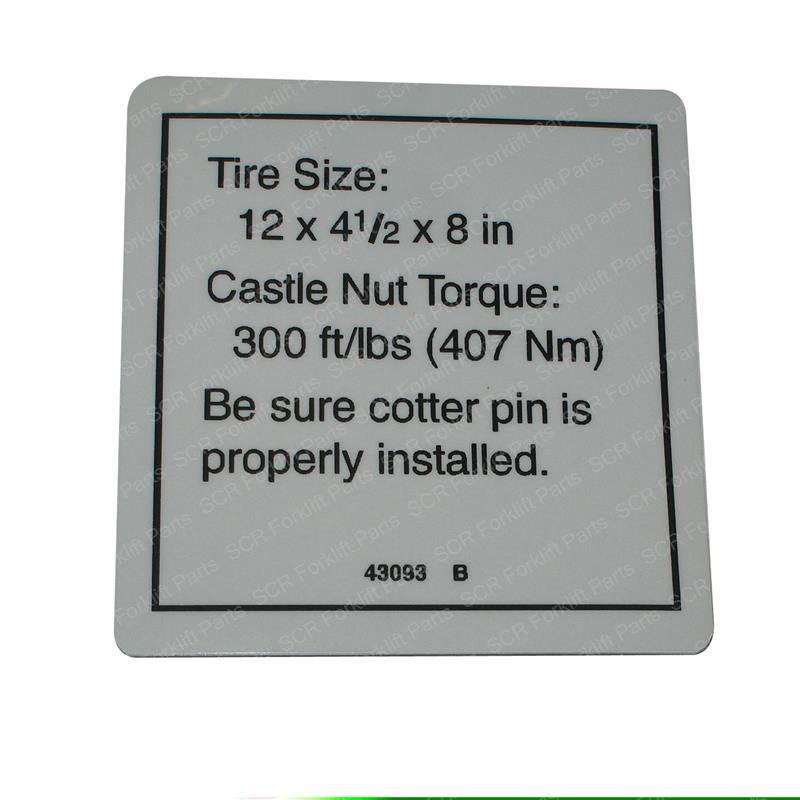 DECAL - NOTICE TIRE SPECS GN43093GT gn43093gt product image