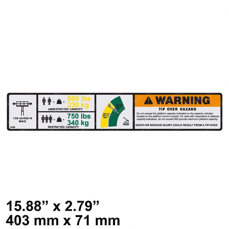 DECAL - 750#/500# CAPACITY JL1704995 jl1704995 product image