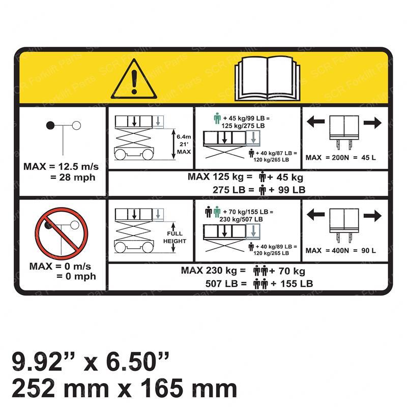 DECAL - CAPACITY (507LB/230KG) JL1001239684 jl1001239684 product image