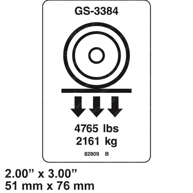 DECAL LABEL WHEEL LOAD 3384 GN82809GT gn82809gt product image