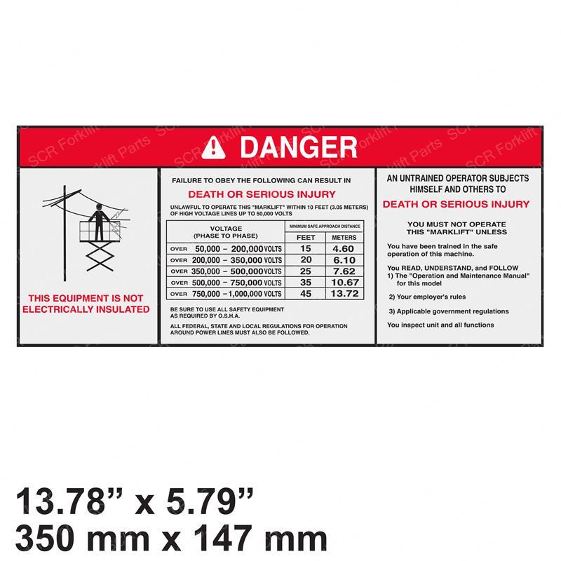 DECAL - DANGER POWER LINES GN11182122GT gn11182122gt product image