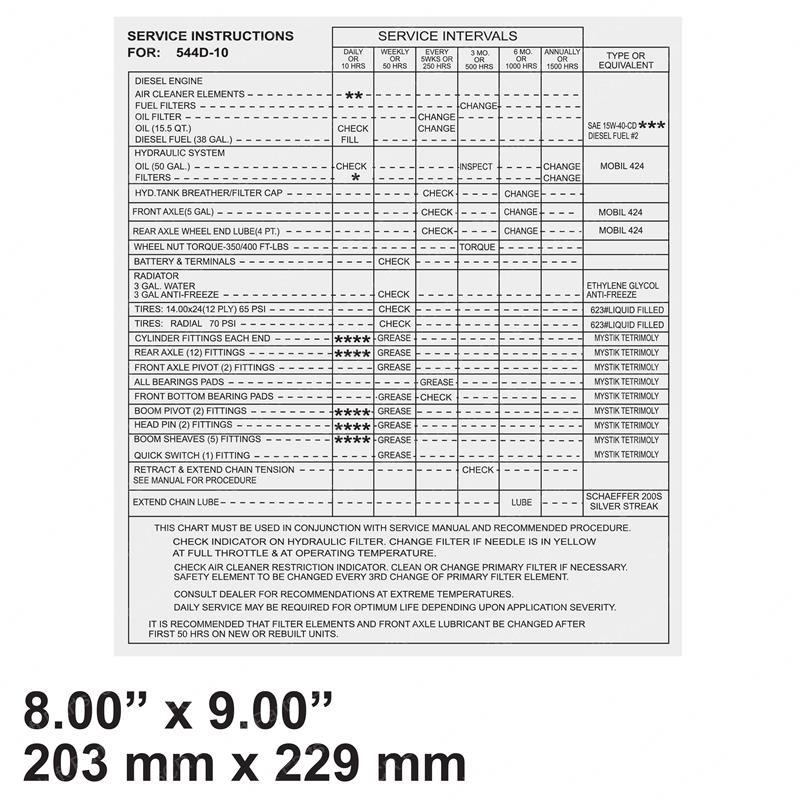DECAL SERVICE INSTRUCTION PLT JL91363142 jl91363142 product image