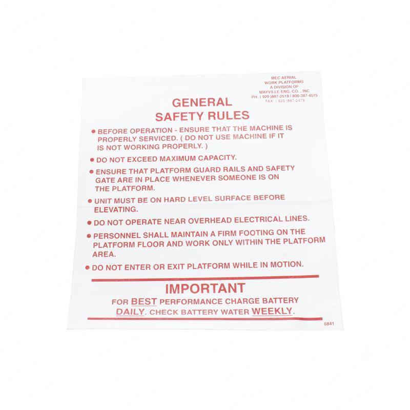 DECAL - GENERAL SAFETY SY28-102234 sy28-102234 product image