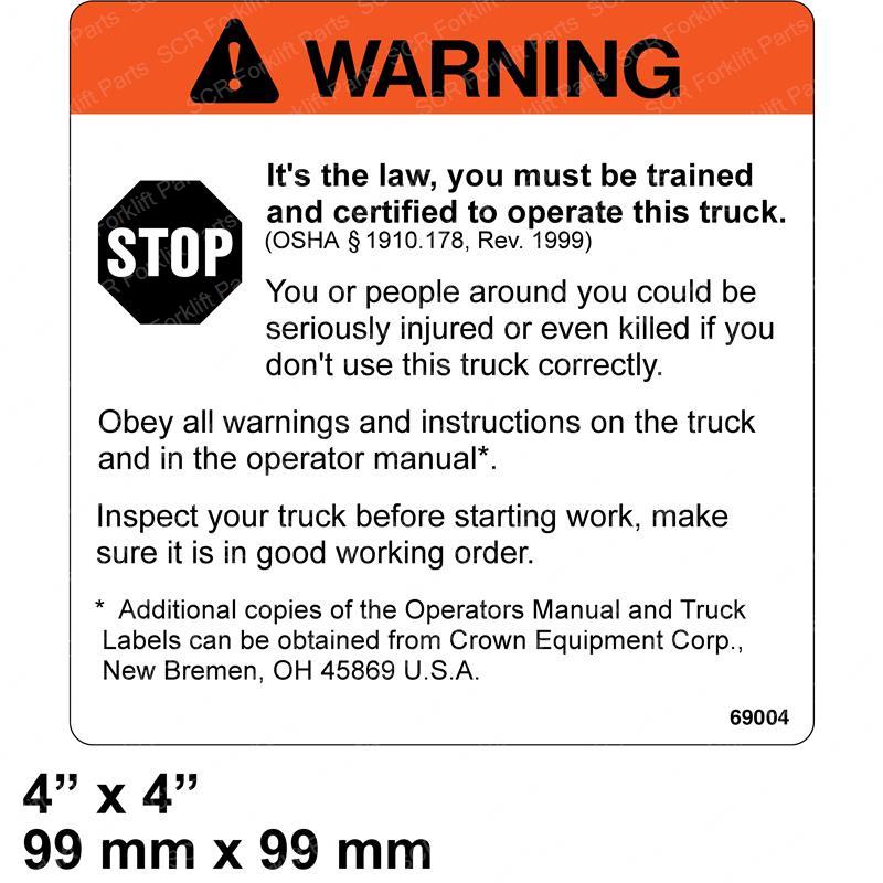 DECAL - WARNING MOVING VEHICLE CR091141 cr091141 product image