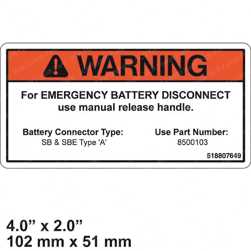DECAL - BATTERY DISCONNECT YT1364045 yt1364045 product image