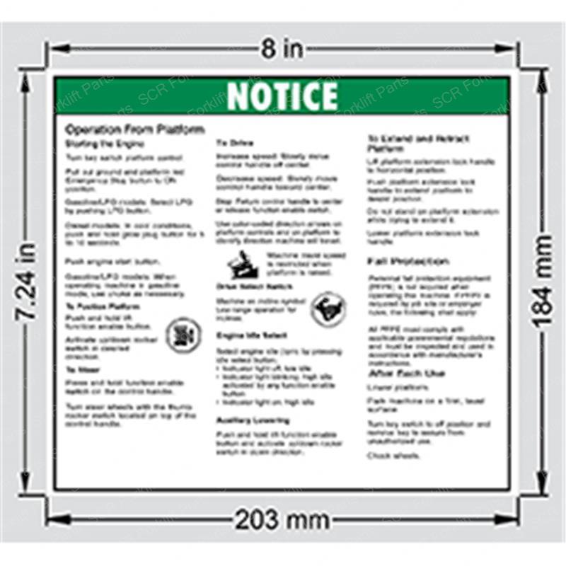 DECAL - OPER INST PLATFORM JLGN82794GT jlgn82794gt product image