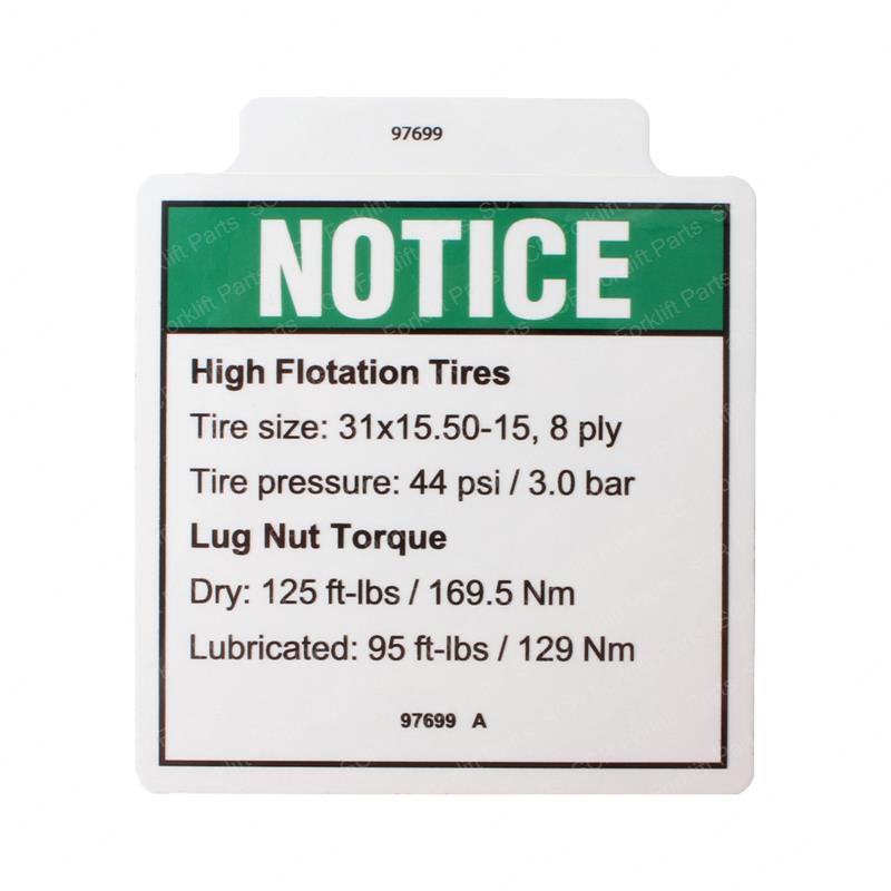 DECAL NOTCE HI FLOAT TIRES GN97699 gn97699 product image