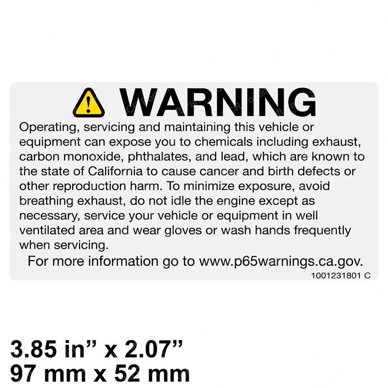 DECAL - WARNING PROP 65 JL1001231801 jl1001231801 product image