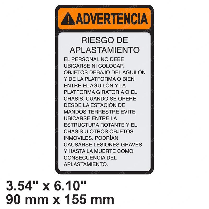DECAL CRUSH HAZARD(SPA LAT AM JL1702576 jl1702576 product image
