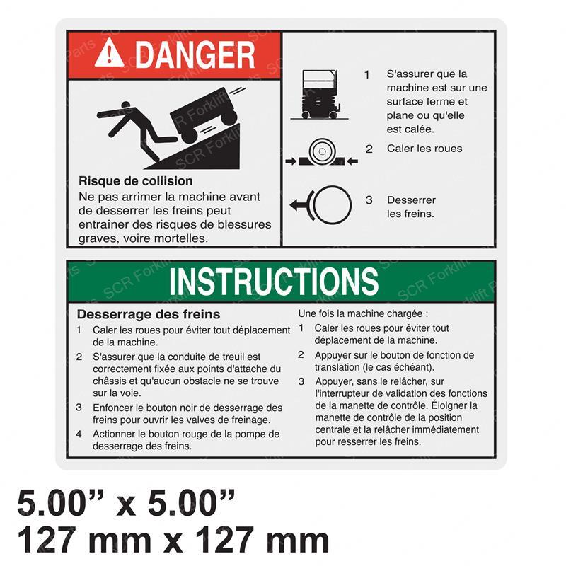 DECAL-DANGER-BRAKE REL SAFETY GNT107029FR gnt107029fr product image