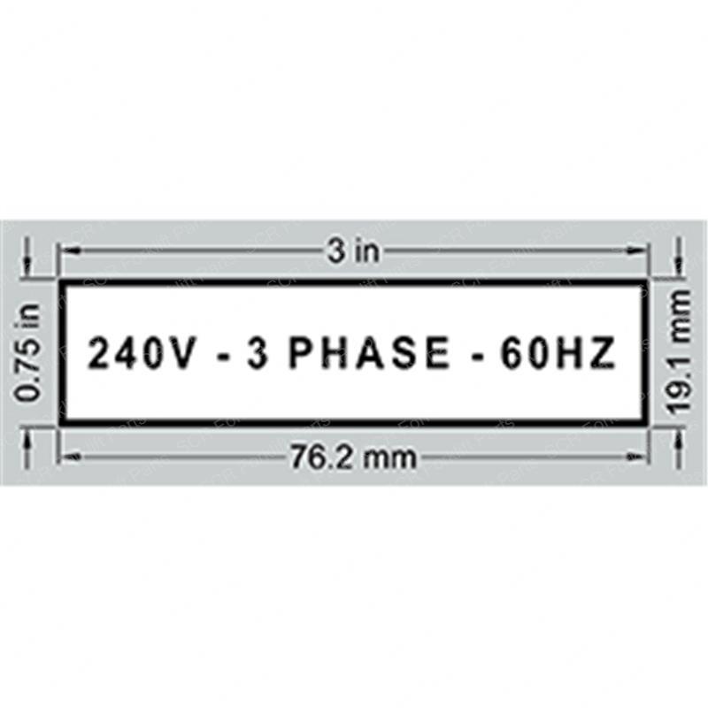 DECAL 240V 3 PHASE 60HZ JL1705375 jl1705375 product image