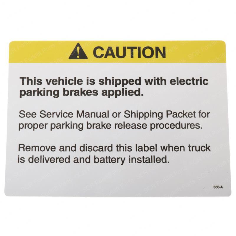 CAUTION BRAKES APPLIED CR069650 cr069650 product image
