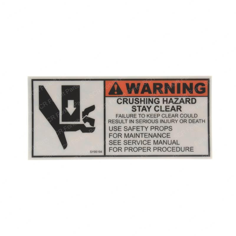 DECAL - WARNING CRUSH HAZARD JL1702246 jl1702246 product image