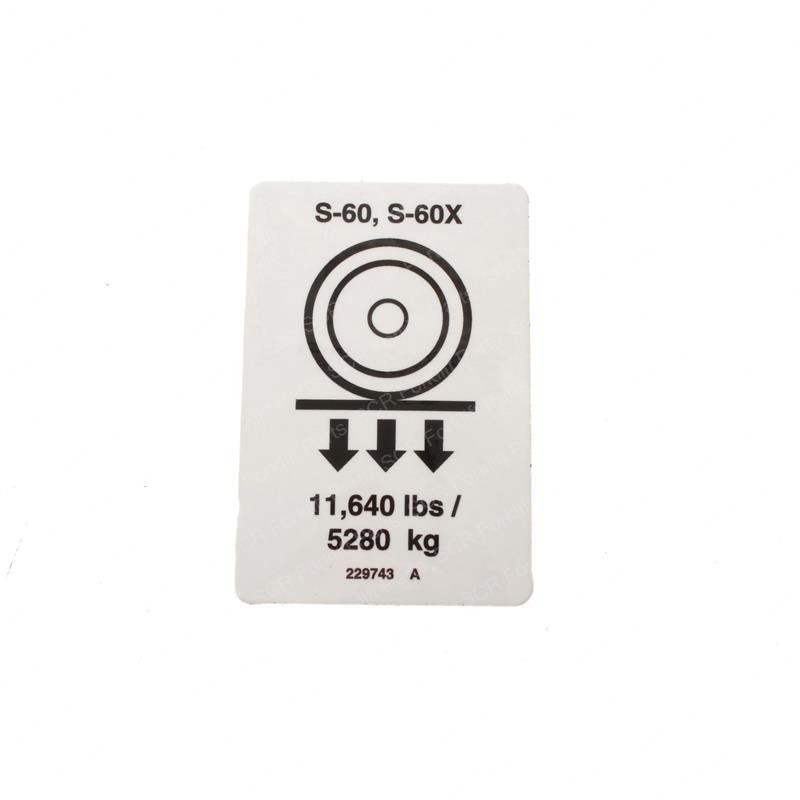 DECAL-LABEL-WHEEL LOAD S60/60X GN229743 gn229743 product image