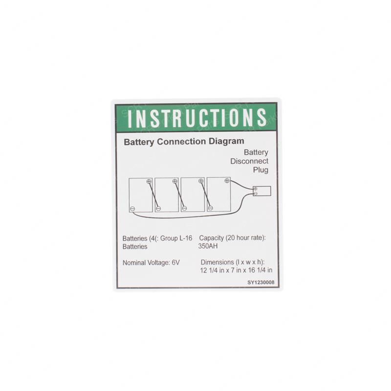 DECAL - BATT CONN DIAGRAM GN114117GT gn114117gt product image