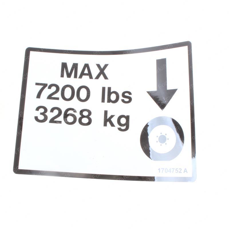 DECAL - MAX TIRE LOAD 7200# JL1704752 jl1704752 product image