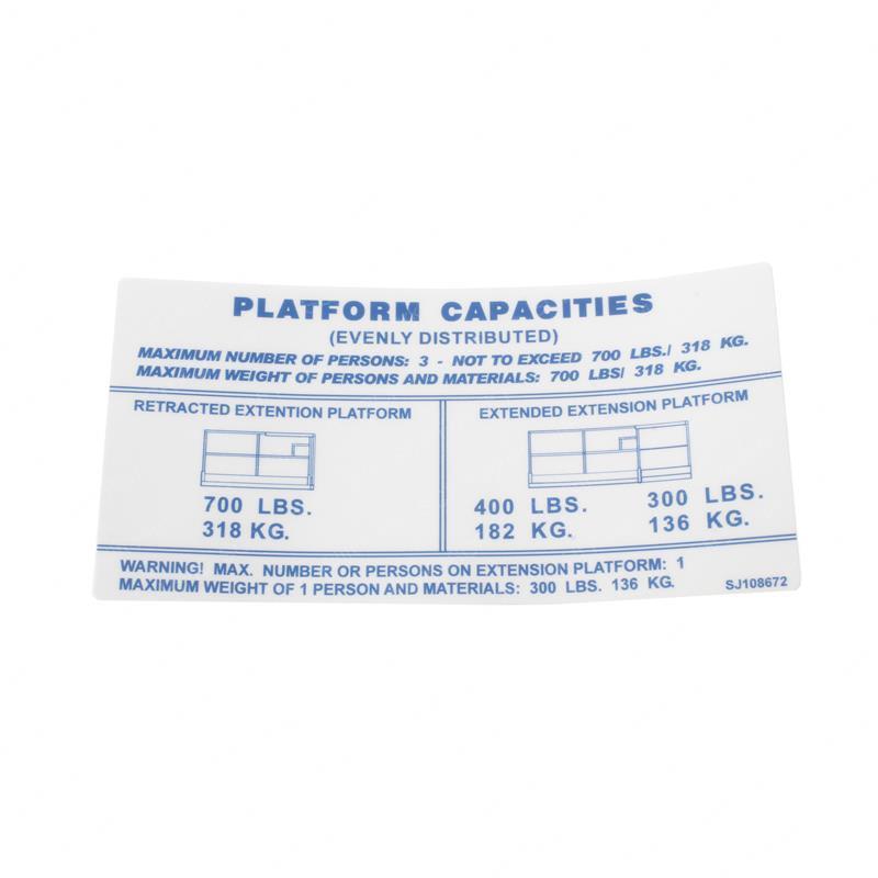 DECAL - PLATFORM 700LBX GNSJ108672 gnsj108672 product image