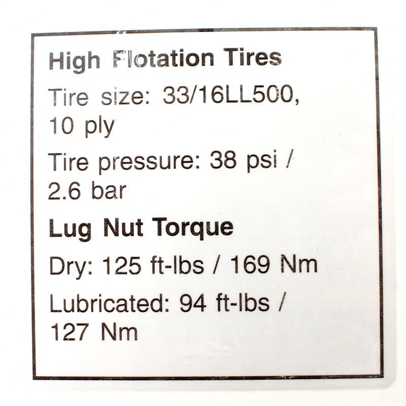 DECAL NOTCE HI FLOAT TIRES GN72847SW gn72847sw product image