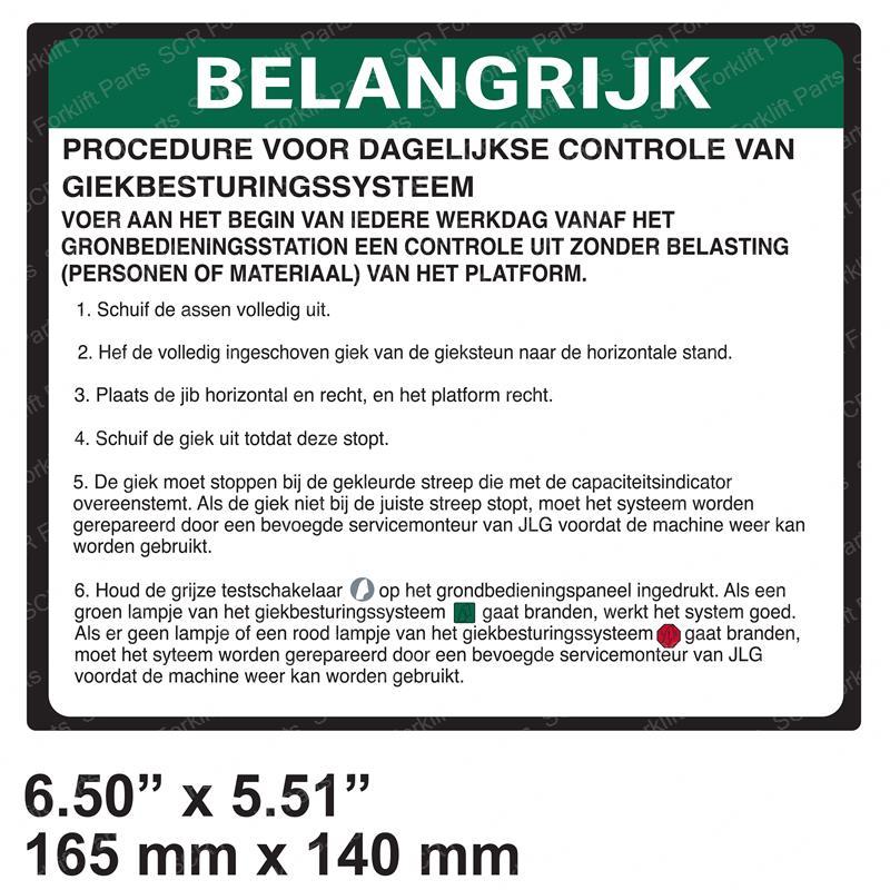 DECAL - BCS DAILY CHECK-DUTY JL1705444 jl1705444 product image