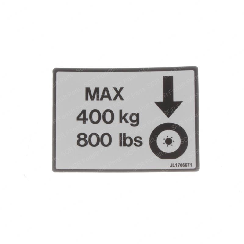 DECAL -  1230ES WHEEL LOAD JLNA1706671 jlna1706671 product image