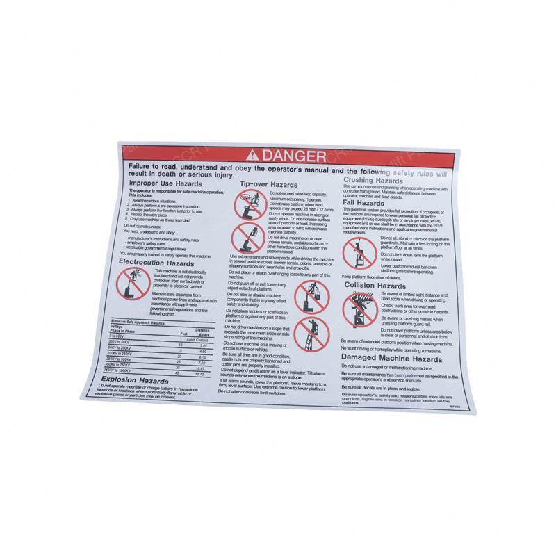 DECAL GENERAL SAFETY RUNABOUT SY1230215 sy1230215 product image