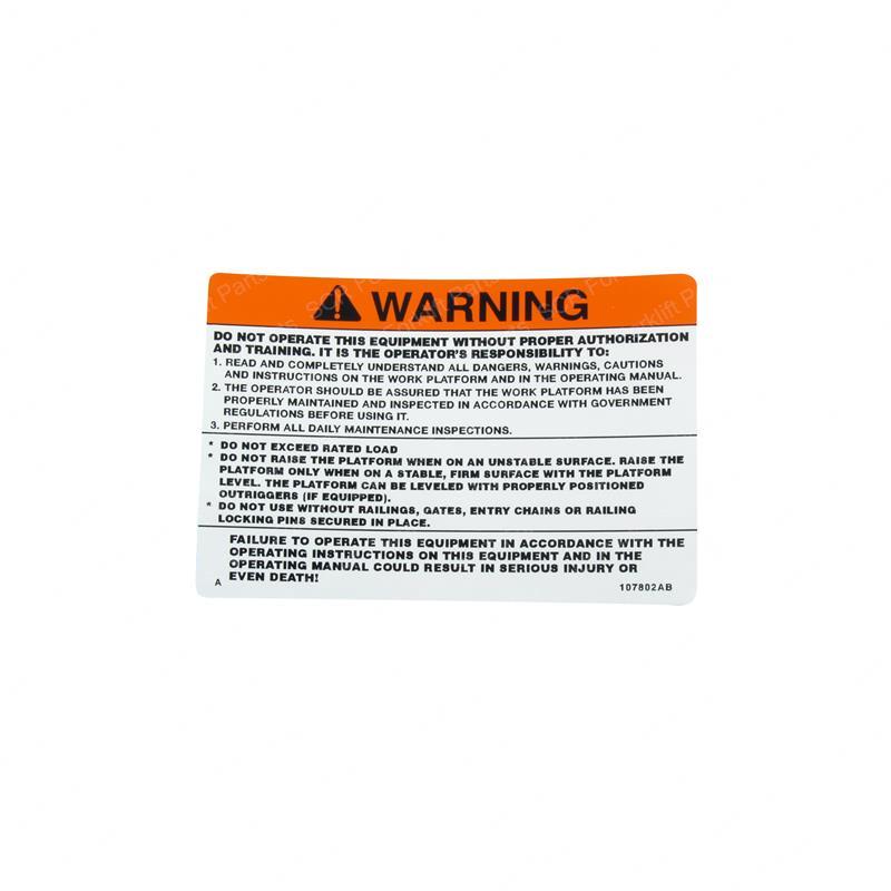 DECAL - CONTROL BOX 800 GNSJ107802 gnsj107802 product image