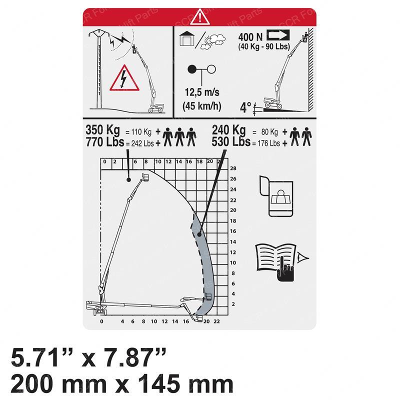 DECAL - LOAD HEIGHT WARN 400N SY1263439 sy1263439 product image
