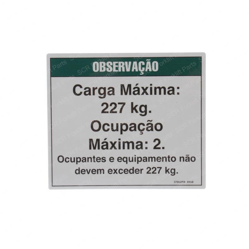 DECAL NOTICE MAX LOAD 500 LBS GN37052PB gn37052pb product image