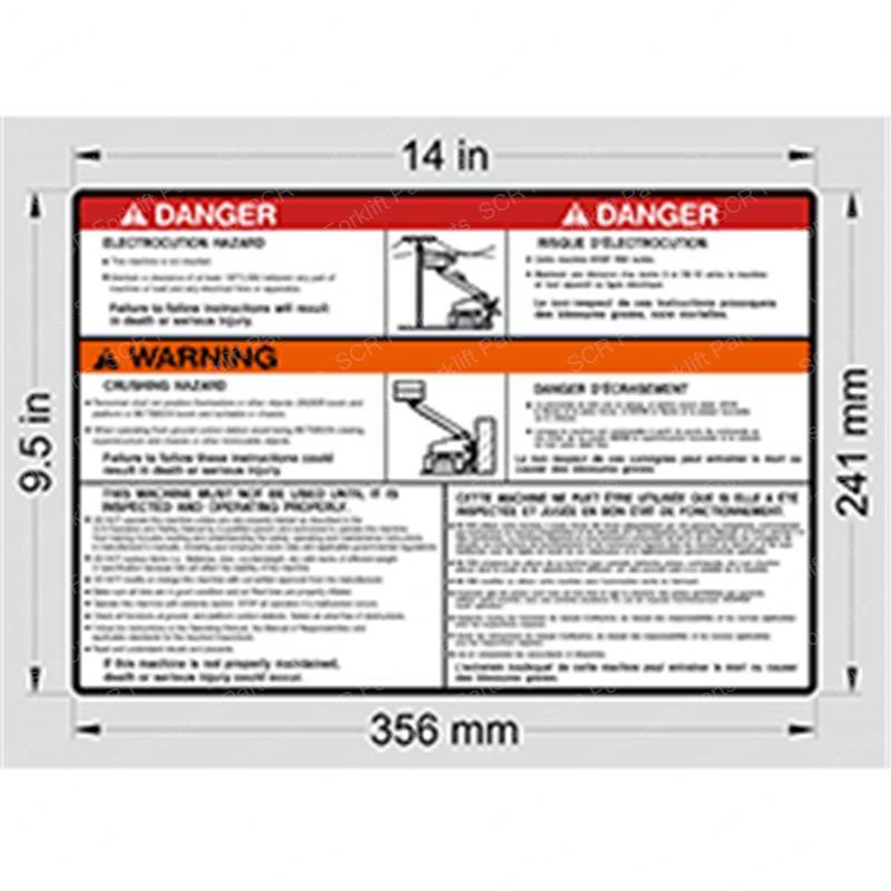 DECAL WARNING MTB (CAN) JL1703930 jl1703930 product image