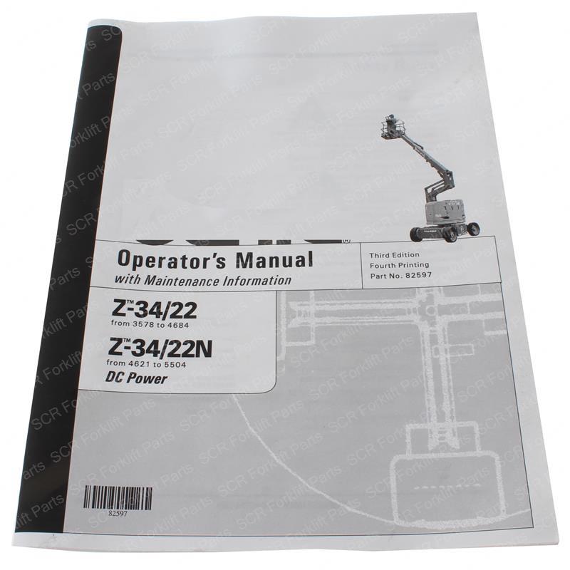 MANUAL - OPER Z34/34N 3RD ED SY28-116494 sy28-116494 product image
