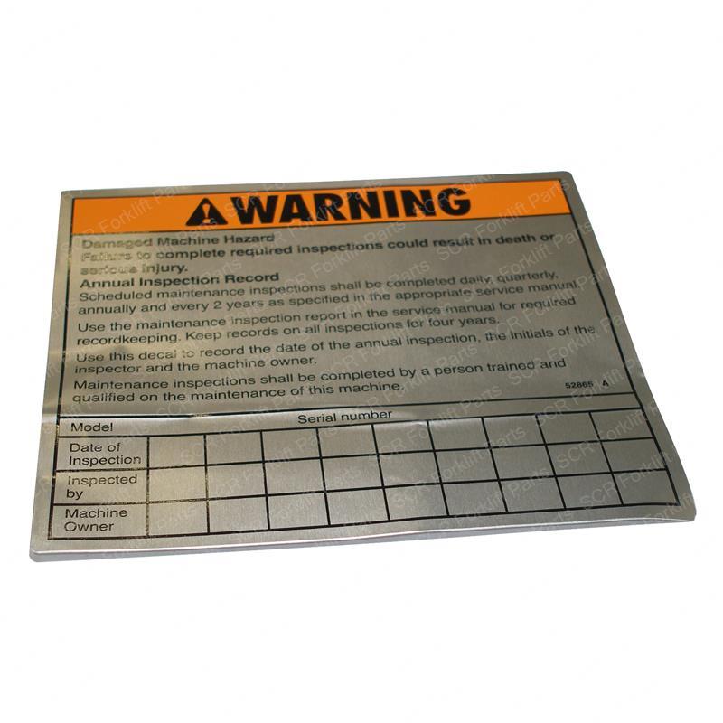 DECAL - ANNUAL INSPECT RECORD JL52865GT jl52865gt product image